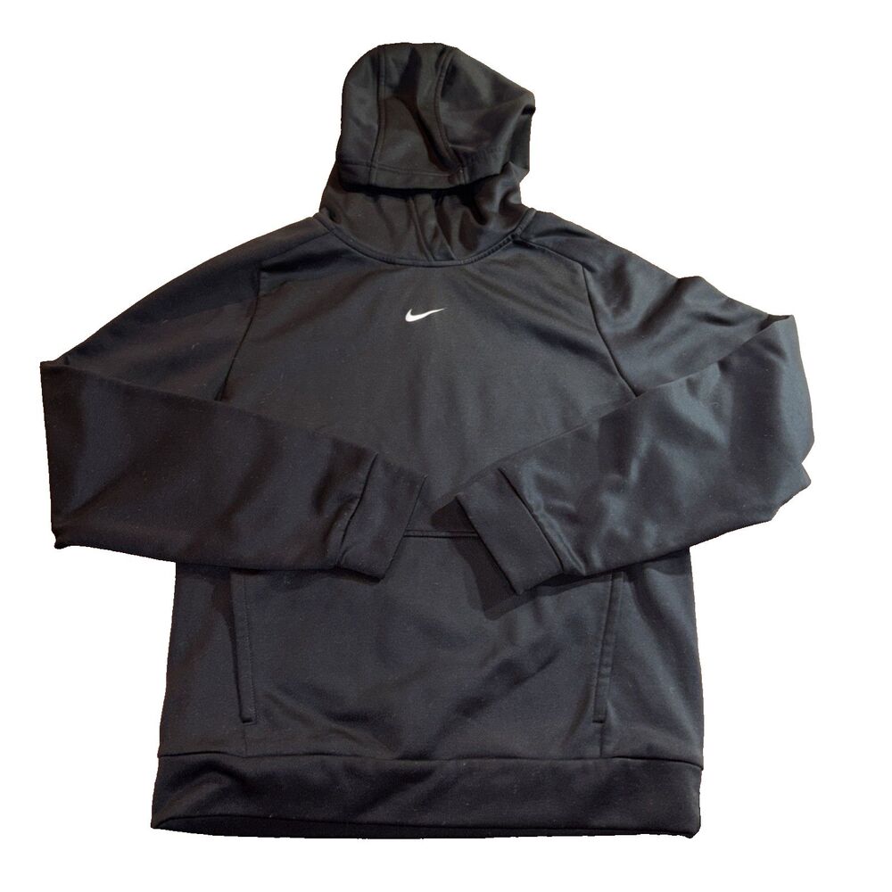 Nike Therma-FIT Hoodie Boys Youth Large Black Pullover Athletic Sweatshirt